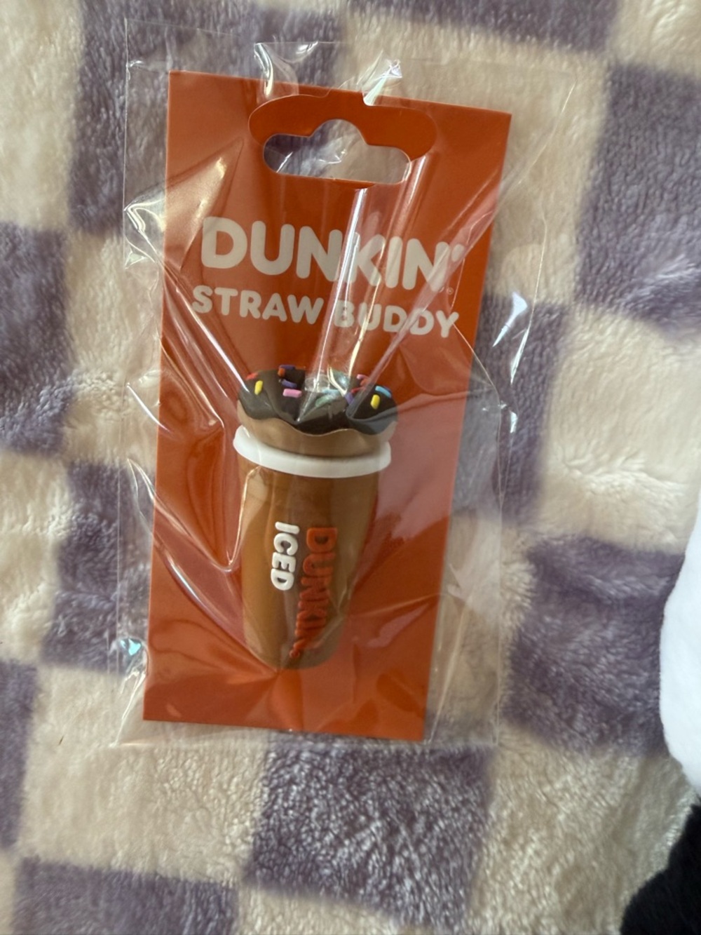 Dunkin' Plush Coffee Cup Keychain & Dunkin' Iced Coffee Straw Buddy ☕️ 🤎 🍩 ✨ - Picture 2 of 3